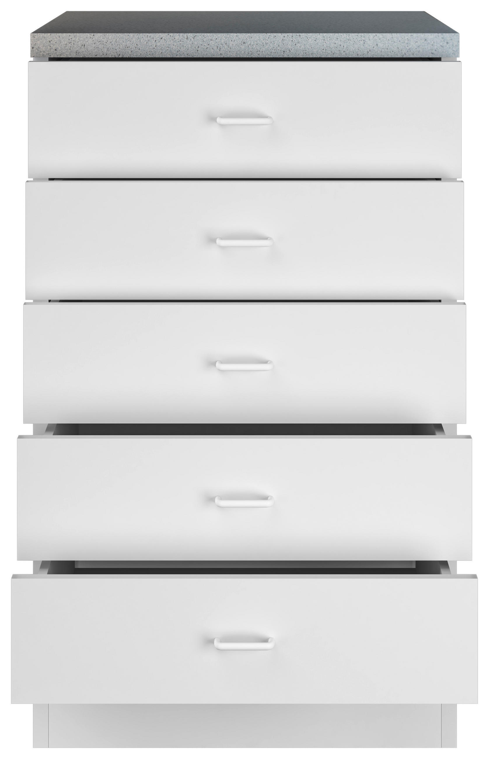 SCHUBKASTENUNTERSCHRANK 50/85/50 cm  in Weiß  - Hellgrau/Weiß, KONVENTIONELL, Holzwerkstoff/Kunststoff (50/85/50cm) - FlexWell
