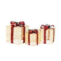 LED-DEKOLEUCHTE  - Rot/Goldfarben, LIFESTYLE, Textil/Metall - X-Mas