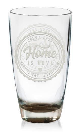 POHÁR NA PITIE - číra/biela, Trend, sklo (370ml) - Homeware