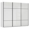 SCHWEBETÜRENSCHRANK  in Grau, Weiß  - Schwarz/Weiß, KONVENTIONELL, Glas/Holzwerkstoff (242/223/68cm) - Novel