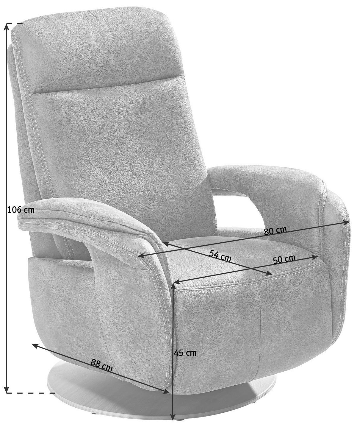 RELAXSESSEL Lederlook Relaxfunktion    - Eichefarben/Beige, LIFESTYLE, Holz/Textil (80/106/88cm) - Voleo