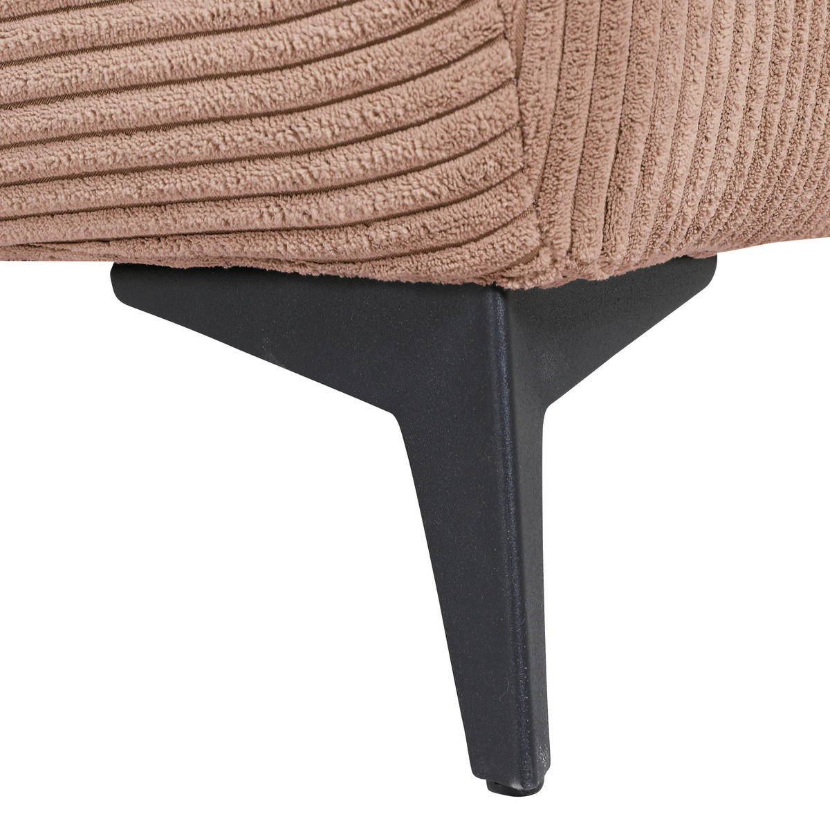 ECKSOFA in Cord Altrosa  - Schwarz/Altrosa, Konventionell, Textil/Metall (176/311cm) - Carryhome