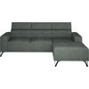 ECKSOFA Waldgrün Chenille  - Waldgrün/Schwarz, KONVENTIONELL, Textil/Metall (264/178cm) - Hom`in