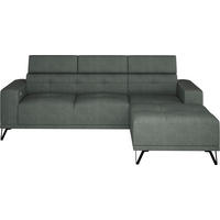 ECKSOFA Waldgrün Chenille  - Waldgrün/Schwarz, KONVENTIONELL, Textil/Metall (264/178cm) - Hom`in