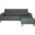 ECKSOFA Waldgrün Chenille  - Waldgrün/Schwarz, KONVENTIONELL, Textil/Metall (264/178cm) - Hom`in