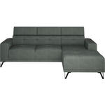 ECKSOFA Waldgrün Chenille  - Waldgrün/Schwarz, KONVENTIONELL, Textil/Metall (264/178cm) - Hom`in