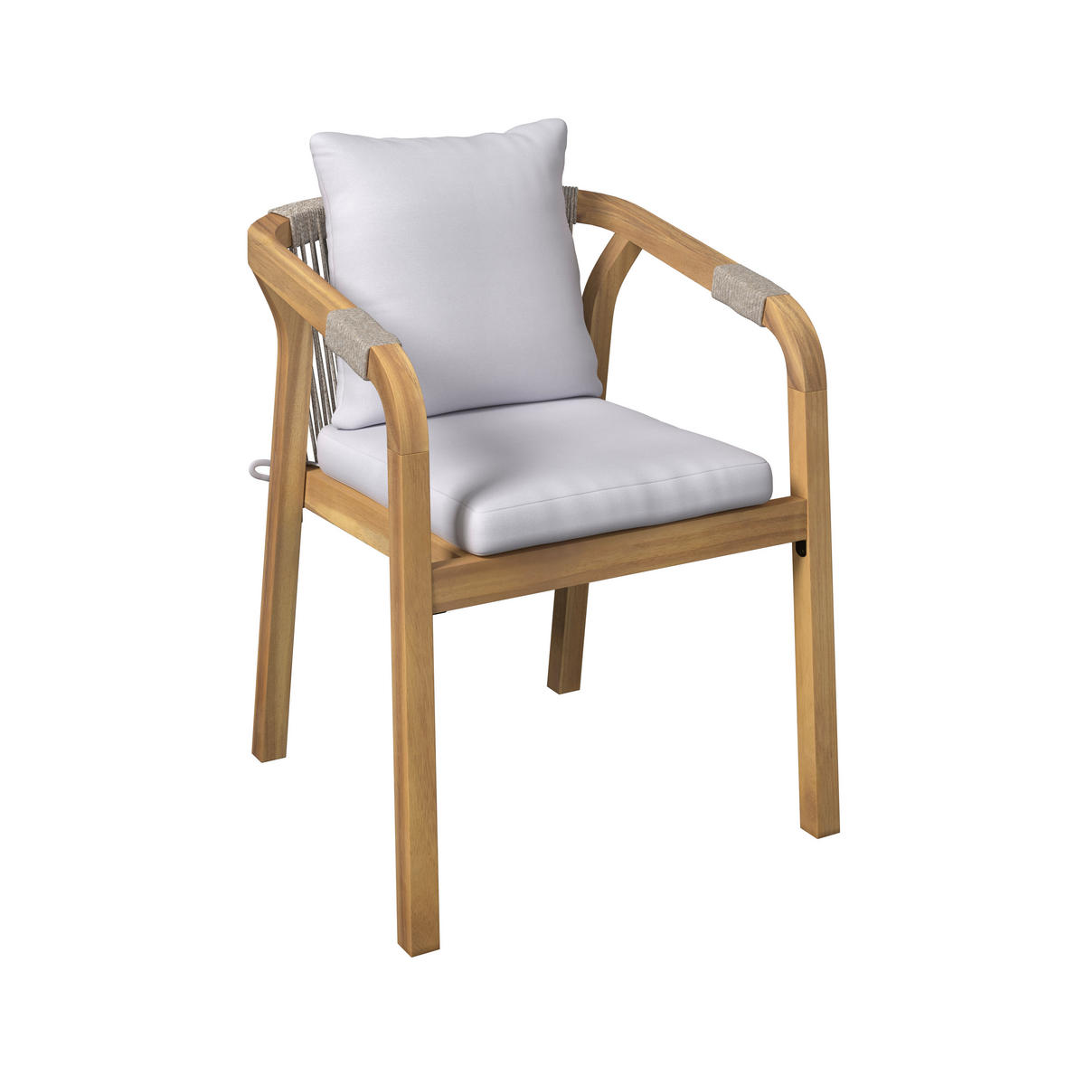 GARTENTISCHGRUPPE  - Beige/Akaziefarben, Design, Holz/Kunststoff - Ambia Garden