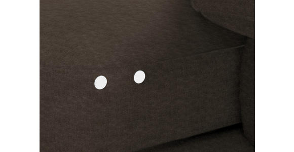 ECKSOFA in Velours Dunkelbraun 310/180 cm - Dunkelbraun/Schwarz, Design, Textil/Metall (310/180cm) - Dieter Knoll