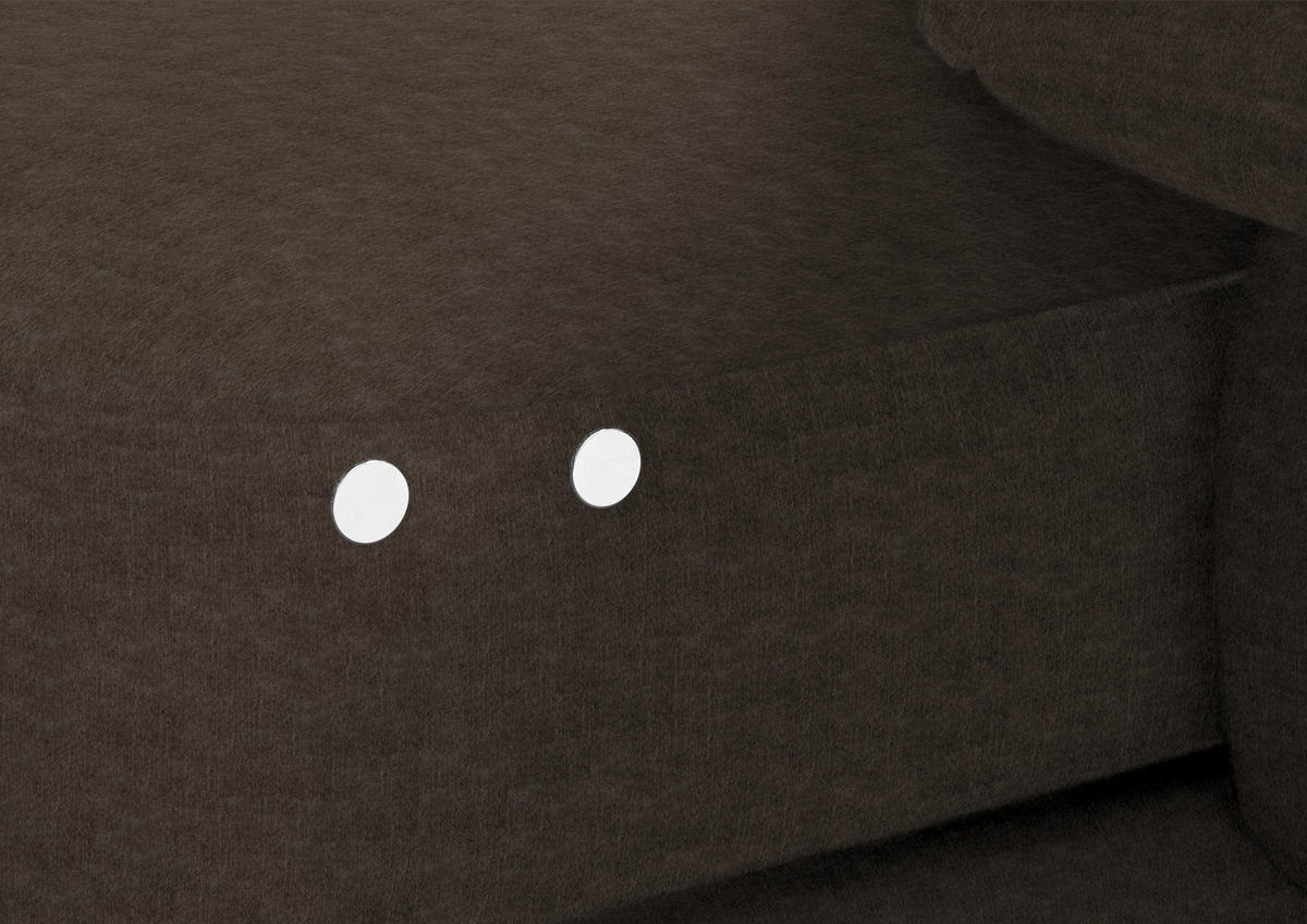 ECKSOFA in Velours Dunkelbraun  - Dunkelbraun/Schwarz, Design, Textil/Metall (310/180cm) - Dieter Knoll