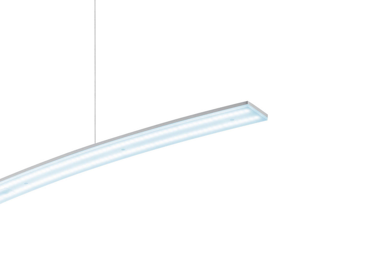 LED-HÄNGELEUCHTE 100/5/150 cm  - Alufarben, Design, Metall (100/5/150cm) - Hell