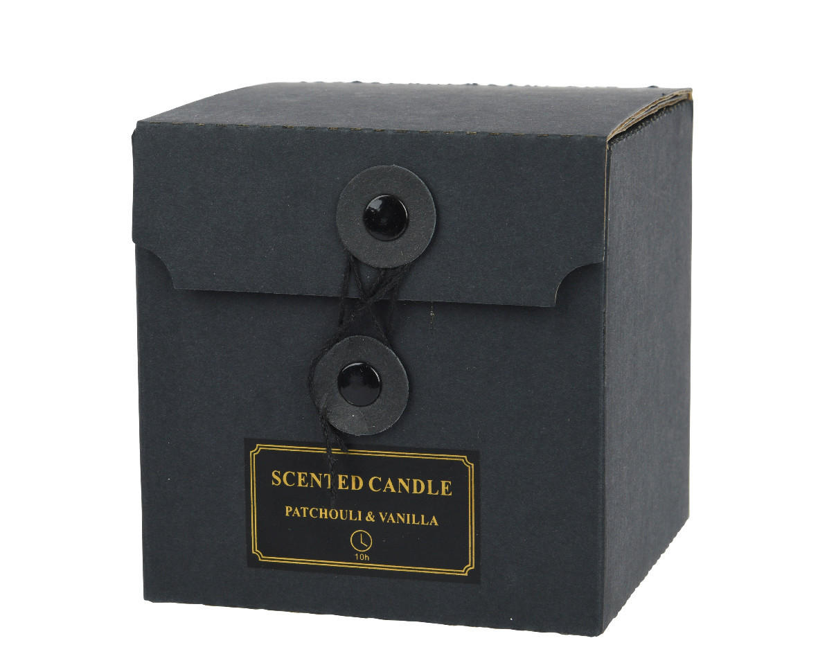 SVÍČKA VE SKLE S VÍČKEM  - Design (9,20/9,20/9,20cm)