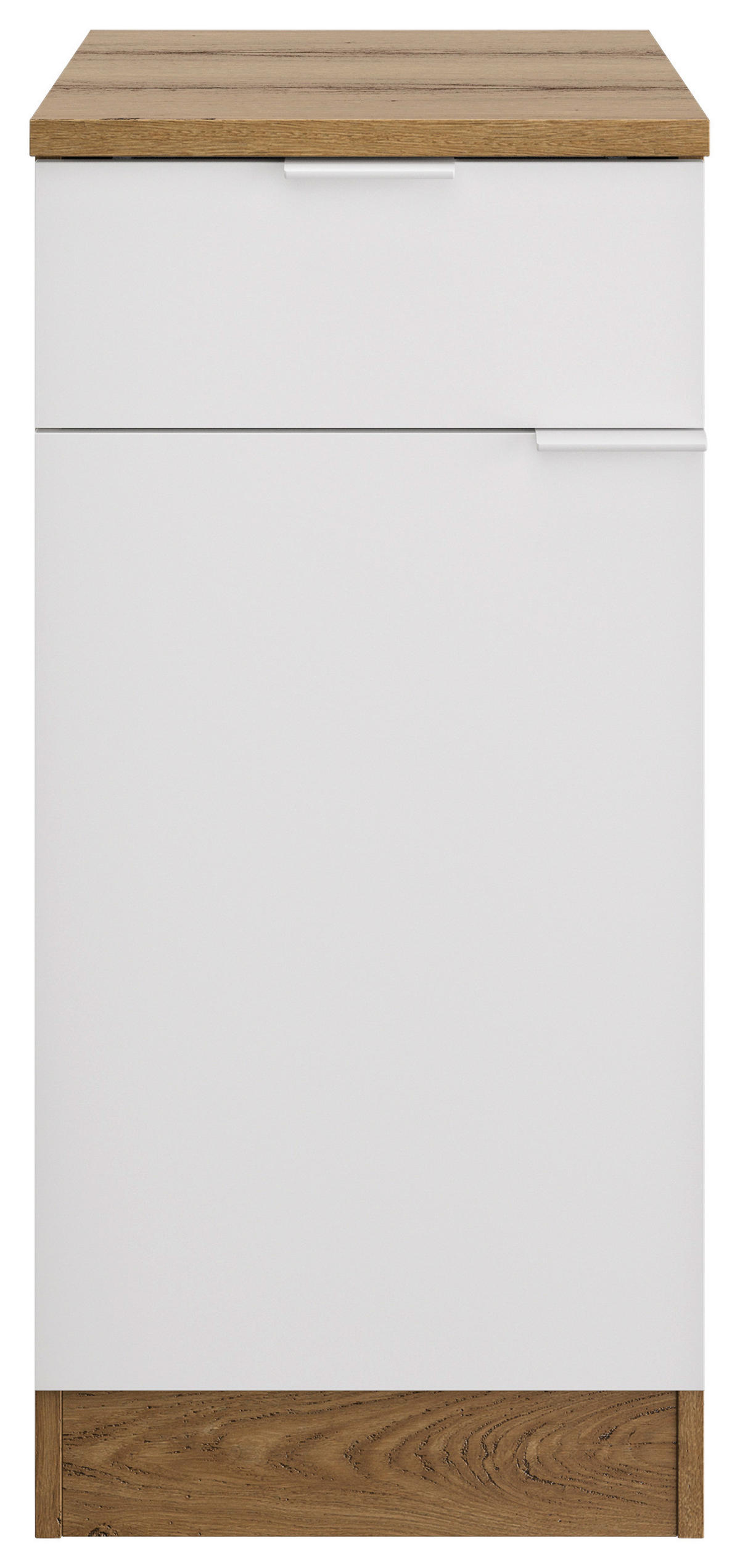 KÜCHENUNTERSCHRANK 40/86/60 cm  in Weiß, Eichefarben  - Eichefarben/Weiß, Basics, Holzwerkstoff/Metall (40/86/60cm) - MID.YOU