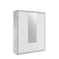 DREHTÜRENSCHRANK  in Grau, Weiß  - Eichefarben/Silberfarben, MODERN, Holzwerkstoff/Kunststoff (151/198/55cm) - MID.YOU