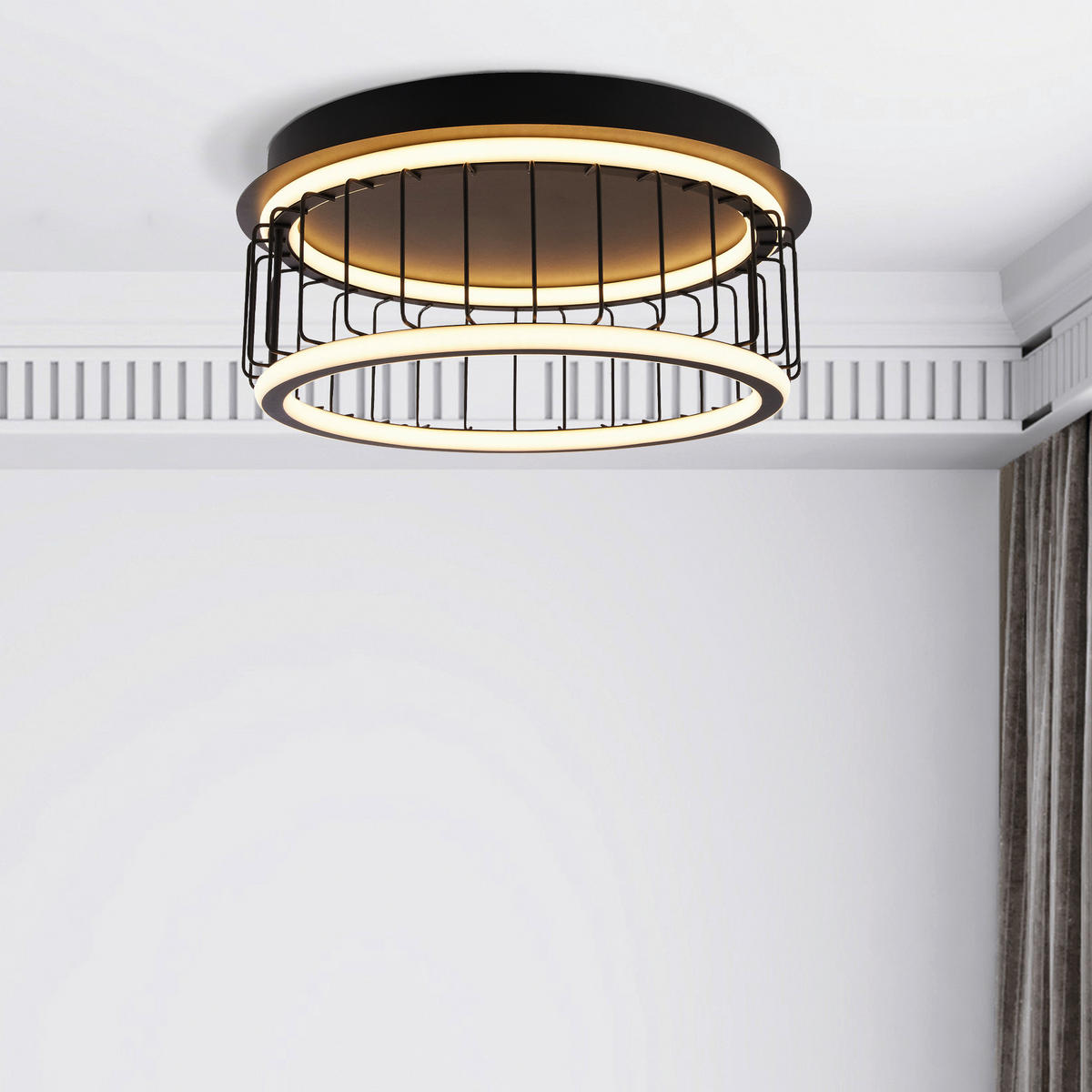 LED-TAKLAMPA Circolo 40/17,5 cm  - svart, Design, metall/plast (40/17,5cm)