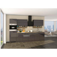 KÜCHENLEERBLOCK 320 cm   in Grau, Sonoma Eiche, Grau Hochglanz  - Grau Hochglanz/Alufarben, MODERN, Holzwerkstoff/Metall (320cm) - Held