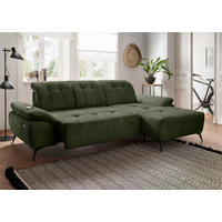 ECKSOFA Cord Dunkelgrün  - Dunkelgrün/Schwarz, Modern, Textil/Metall (280/180cm) - Livetastic