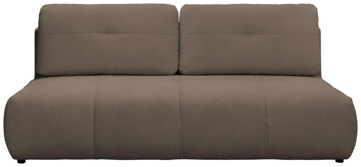 SCHLAFSOFA Struktur Hellbraun  - Hellbraun/Schwarz, Design, Textil (208/92/104cm) - MID.YOU