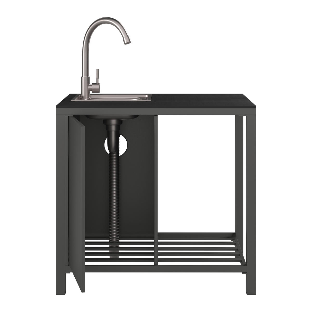 OUTDOORKÜCHE - Anthrazit, MODERN, Kunststoff/Metall (90/84/61,5cm) - Ambia Garden