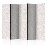 SKÄRMVÄGG  i trä, textil  vit, ljusgrå  - vit/ljusgrå, Basics, trä/textil (225/172/3cm) - artgeist