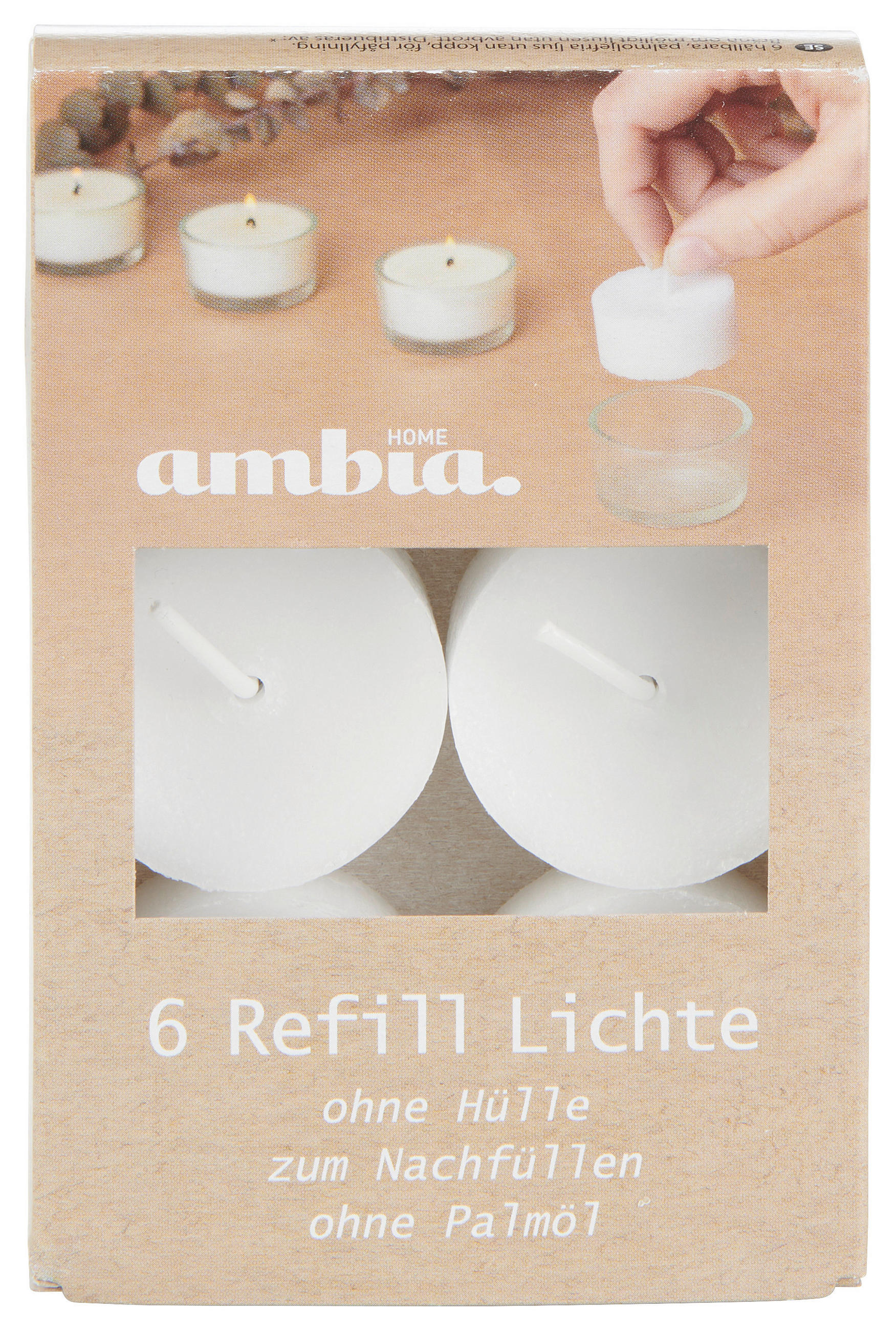 TEELICHT 6 Stück  - Weiß, Basics, Kunststoff (3,8/1,7cm) - Ambia Home