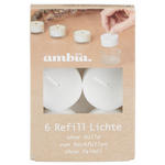 TEELICHT 6 Stück  - Weiß, Basics, Kunststoff (3,8/1,7cm) - Ambia Home