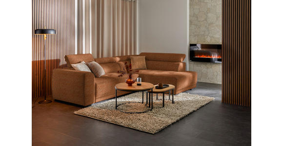 ECKSOFA in Struktur Rostfarben 284/205 cm - Rostfarben/Schwarz, Design, Kunststoff/Textil (284/205cm) - Xora