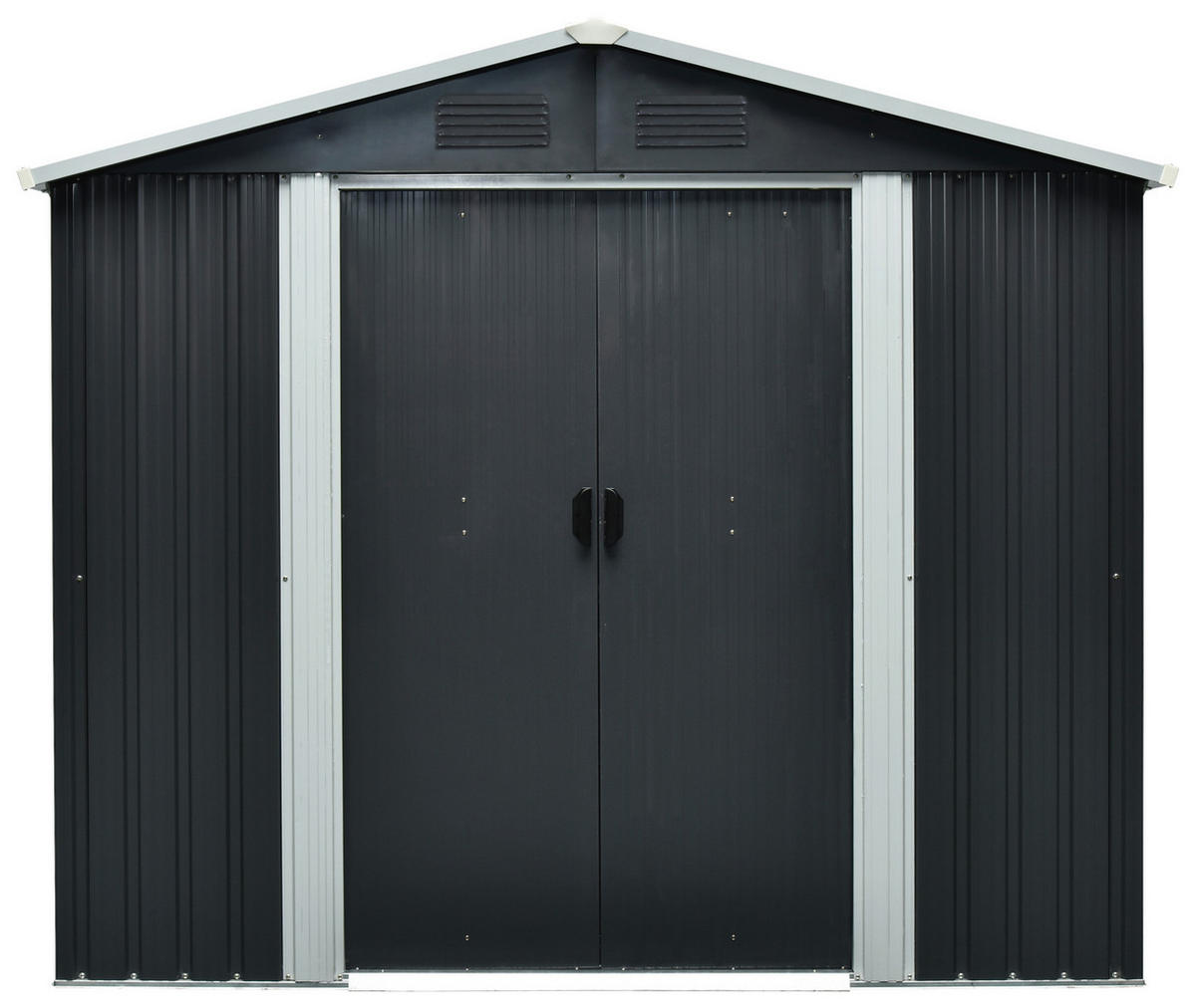 GERÄTEHAUS 236/190/174 cm  - Anthrazit/Weiß, Basics, Metall (236/190/174cm)