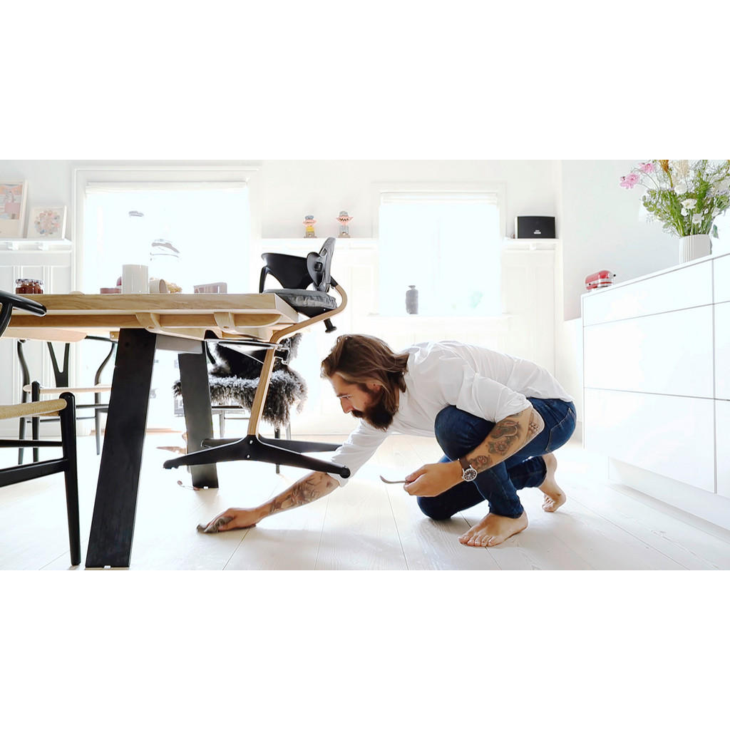 Thumbnail - Stokke Hochstuhl Nomi, Schwarz, Holz, Buche, furniert, 52x83.50x59 cm, Fußstütze verstellbar, Sitzfläche höhenverstellba...