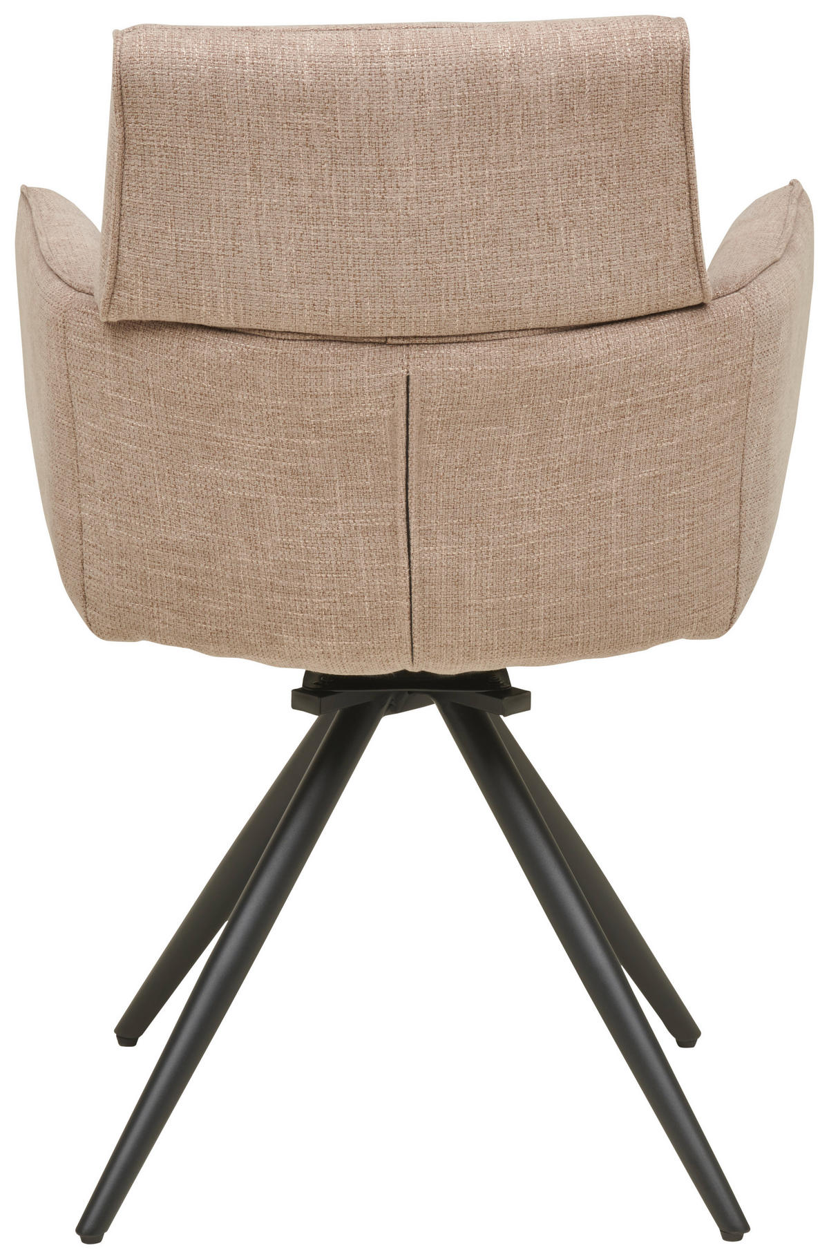 ARMLEHNSTUHL  in Eisen Webstoff  - Taupe/Schwarz, KONVENTIONELL, Textil/Metall (62/89/62cm) - Livetastic