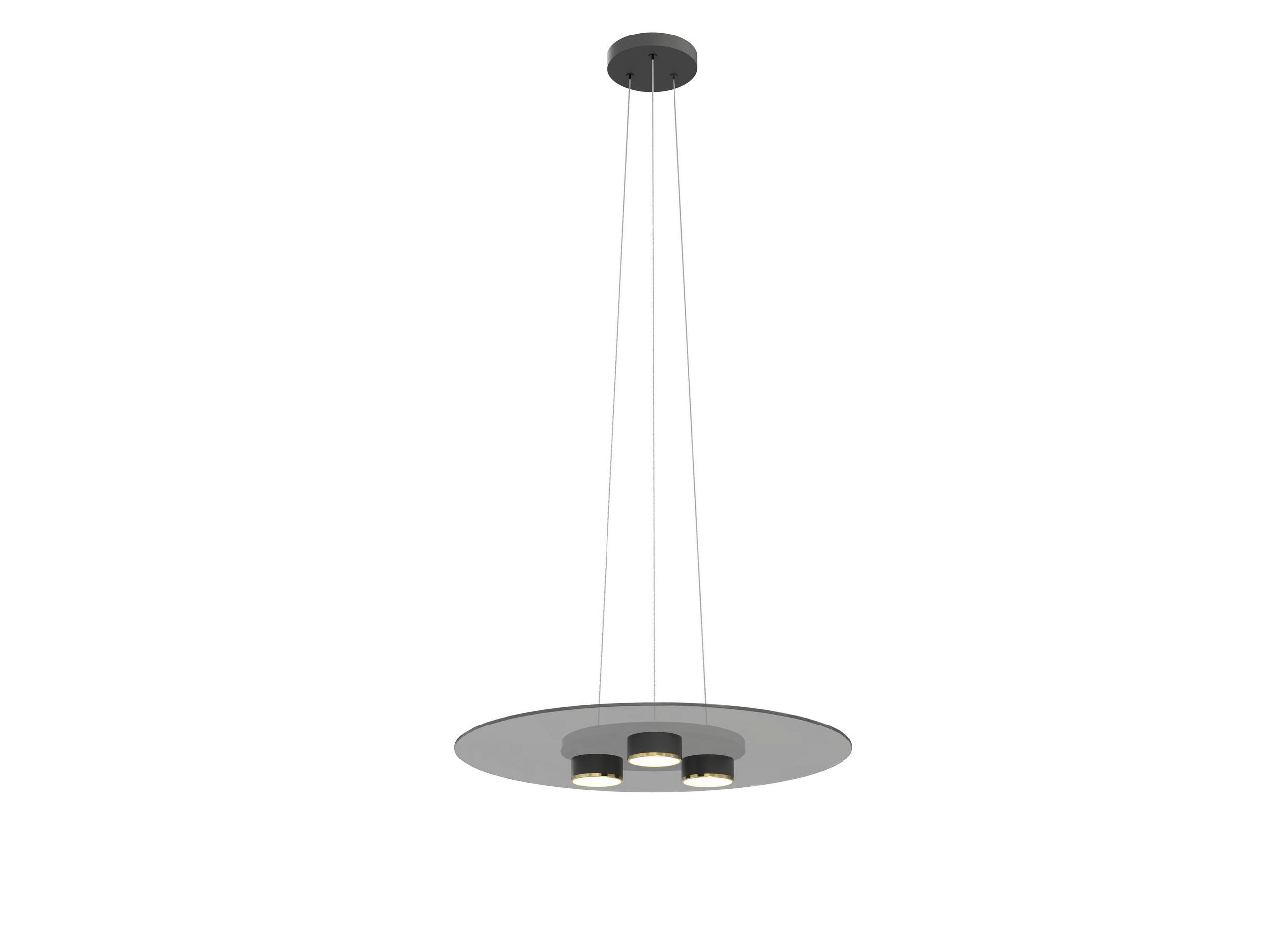 Wofi Led-Hängeleuchte Lannnion Schwarz, Gold 150 cm