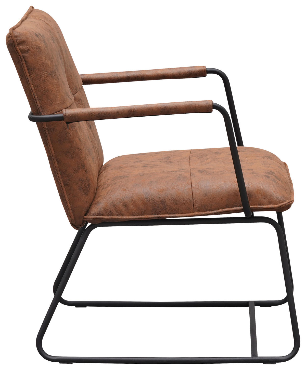 SESSEL Cognac    - Cognac/Schwarz, MODERN, Textil/Metall (65/80/68cm) - MID.YOU