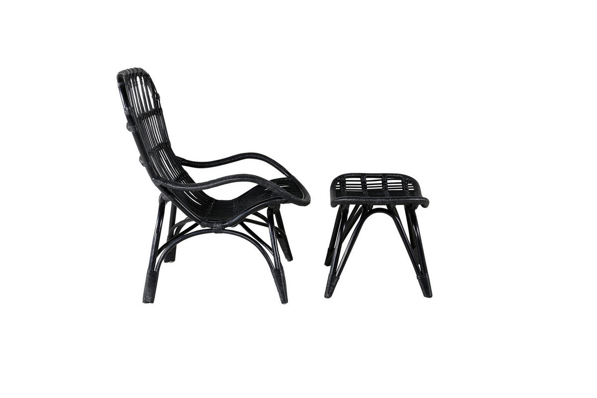 LOUNGEFÅTÖLJ  - svart, Modern, trä (65/98/76cm) - Gardenson