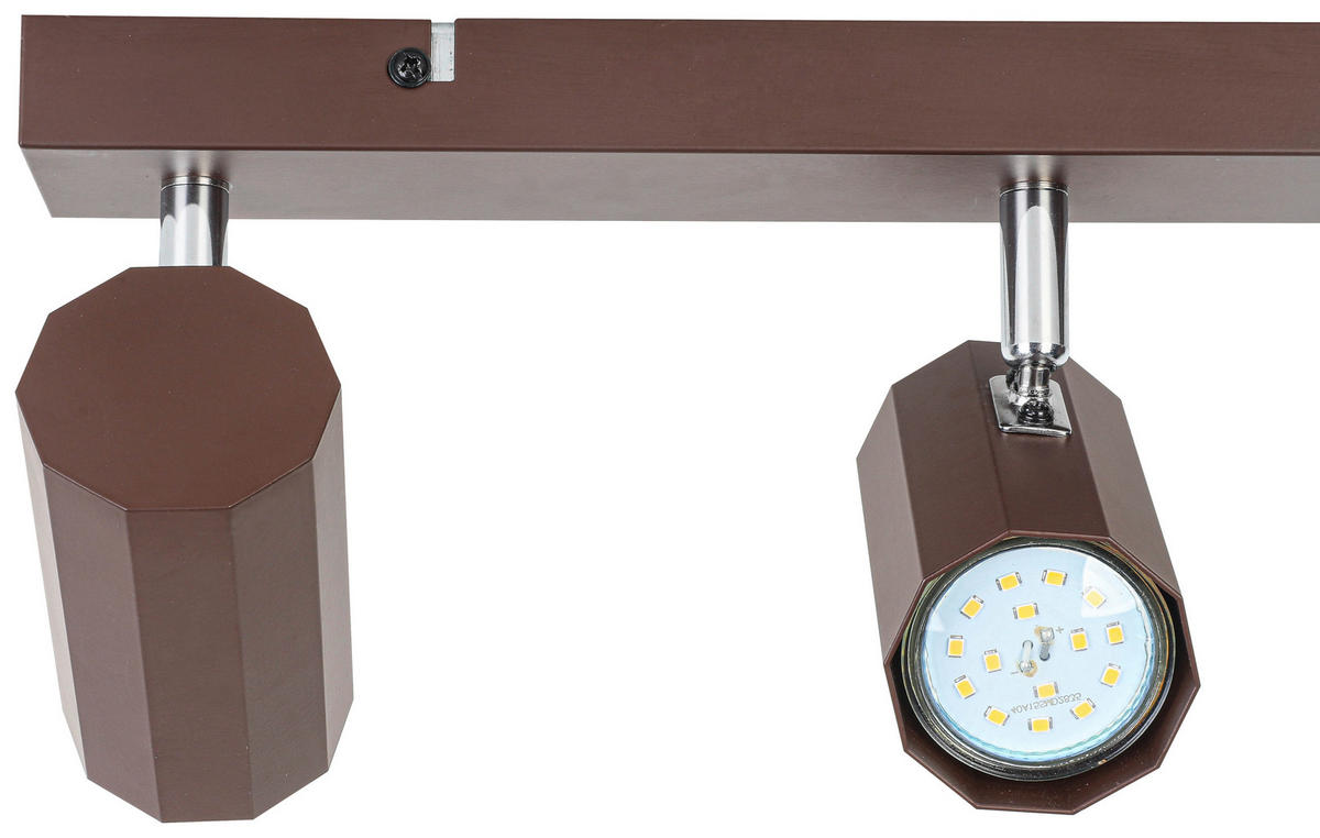 DECKENLEUCHTE 57/14,5/10,5 cm   - Chromfarben/Mokka, Trend, Kunststoff/Metall (57/14,5/10,5cm) - Novel