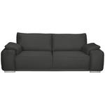 3-SITZER-SOFA Lederlook Anthrazit  - Chromfarben/Anthrazit, KONVENTIONELL, Textil/Metall (241/85/95cm) - Carryhome