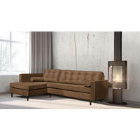 ECKSOFA VANCOUVER Braun Mikrofaser Zierkissen, Rückenkissen  - Braun, Design, Holz/Textil (169/240cm) - P & B