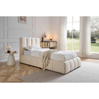 POLSTERBETT gepolstertes Kopfteil, Lattenrost, Bettkasten 90/200 cm  in Beige  - Beige/Schwarz, Design, Holz/Kunststoff (90/200cm) - Boxxx