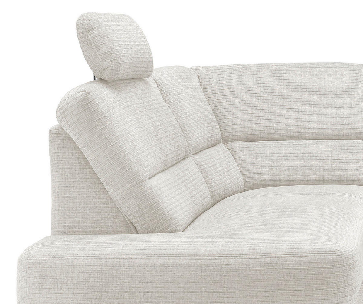 ECKSOFA in Mikrofaser Creme  190/266 cm  - Creme/Schwarz, MODERN, Holz/Textil (190/266cm) - Livetastic