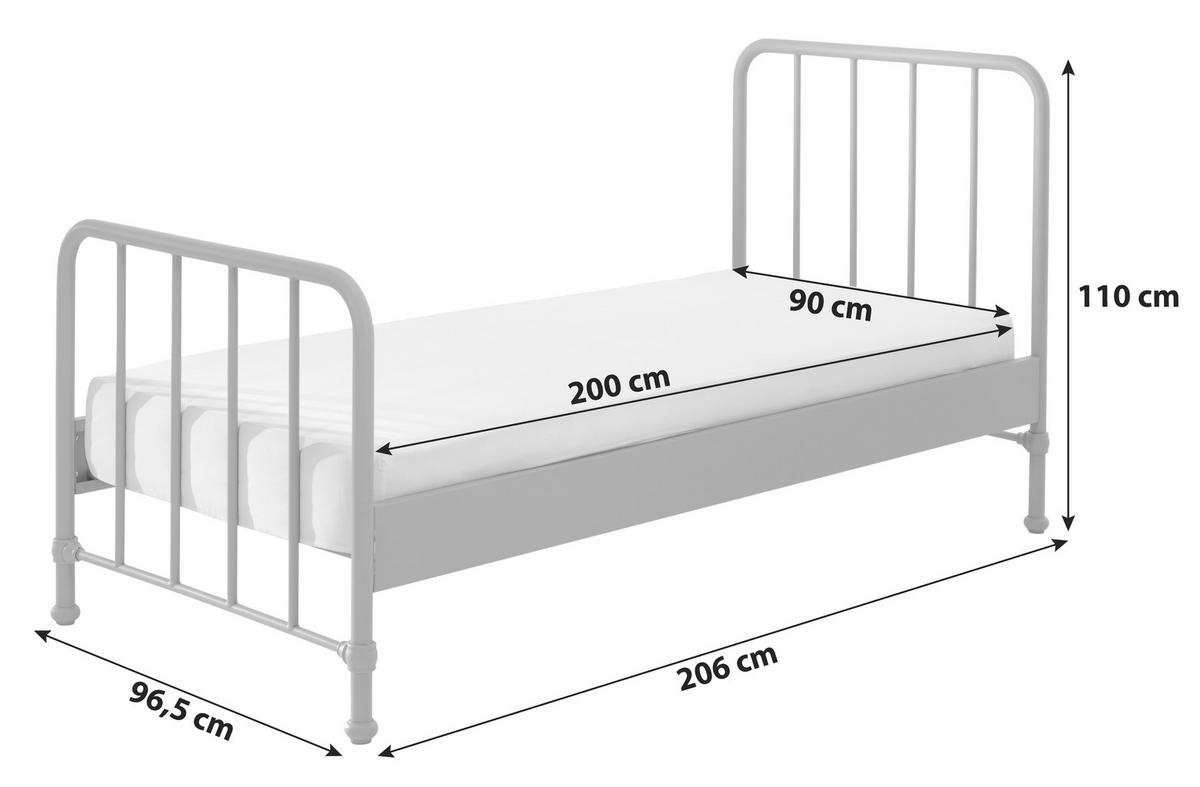 KINDER-/JUNIORBETT - Weiß, MODERN, Holz/Metall (90/200cm) - MID.YOU