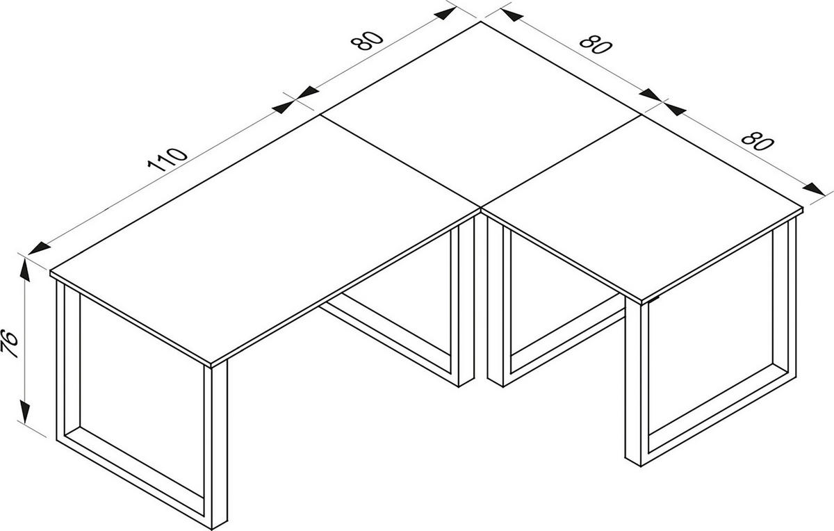 ECKSCHREIBTISCH 190/160/76 cm  in Weiß, Sonoma Eiche  - Weiß/Sonoma Eiche, MODERN, Holzwerkstoff/Metall (190/160/76cm) - MID.YOU