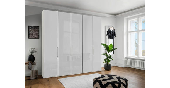 FALTTÜRENSCHRANK 250/236/58 cm 3-türig Weiß  - Chromfarben/Weiß, KONVENTIONELL, Glas/Holzwerkstoff (250/236/58cm) - Dieter Knoll