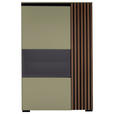 HIGHBOARD Nussbaumfarben, Schilfgrün 87/136/45 cm - Schilfgrün/Anthrazit, Design, Glas/Holz (87/136/45cm) - Moderano