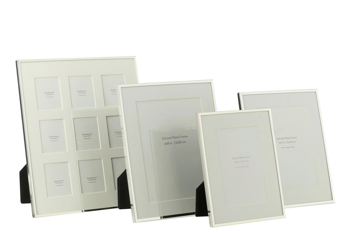 BILDERRAHMEN Silberfarben  - Silberfarben, Basics, Glas/Papier (19/25,5/29cm) - Ambia Home