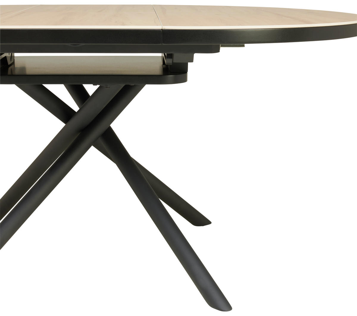 ESSTISCH Schwarz, Bernsteinfarben rund  ausziehbar  - Bernsteinfarben/Schwarz, LIFESTYLE, Keramik/Holzwerkstoff (120-160/76/120cm) - MID.YOU