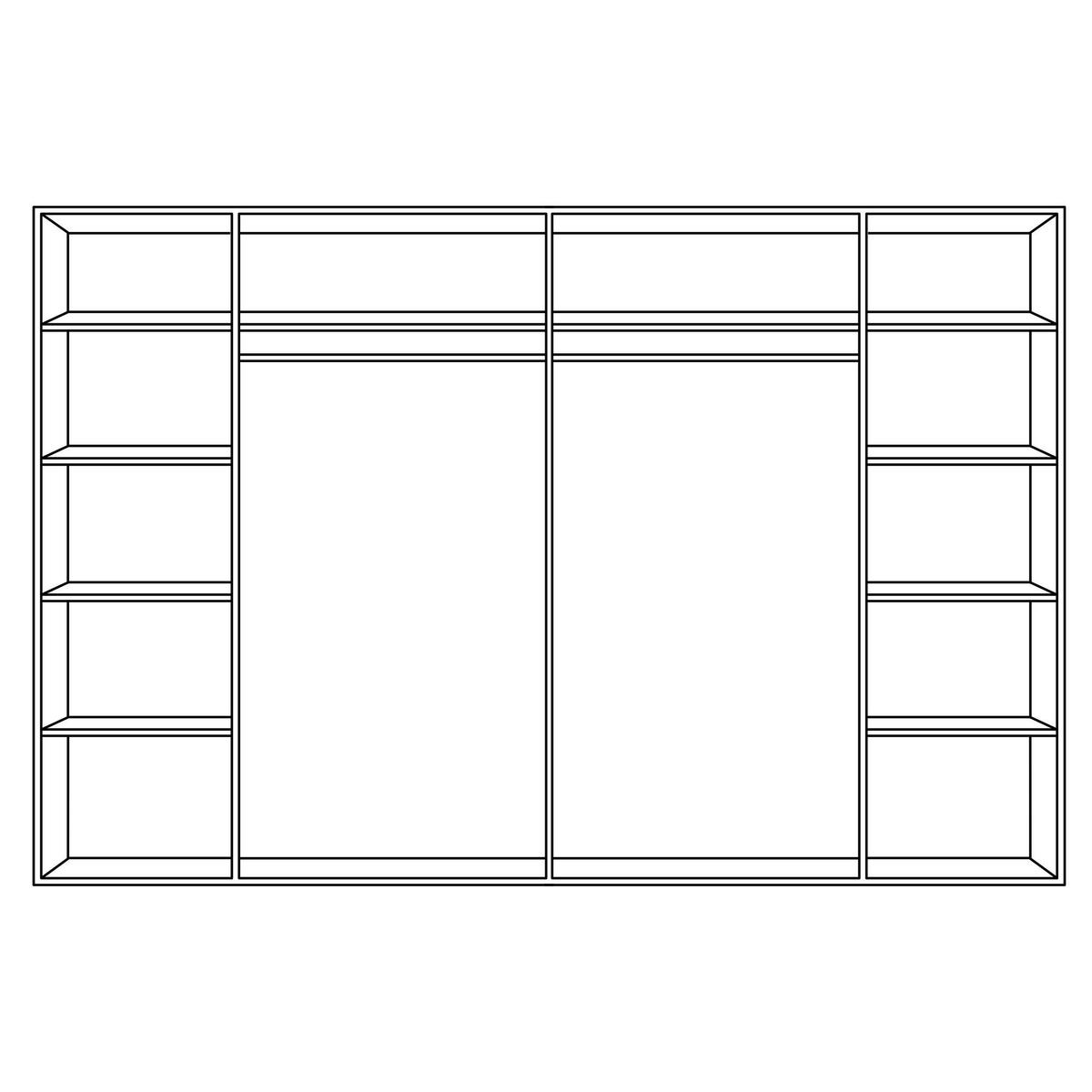 SCHWEBETÜRENSCHRANK in Eichefarben  - Eichefarben, Natur, Glas/Holz (246/215/74cm) - Linea Natura