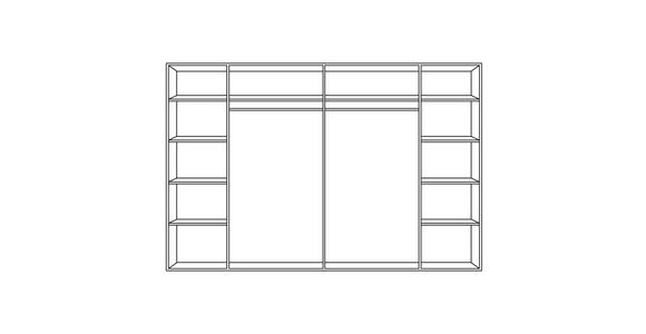 SCHWEBETÜRENSCHRANK  in Eichefarben  - Eichefarben, Natur, Glas/Holz (246/215/74cm) - Linea Natura