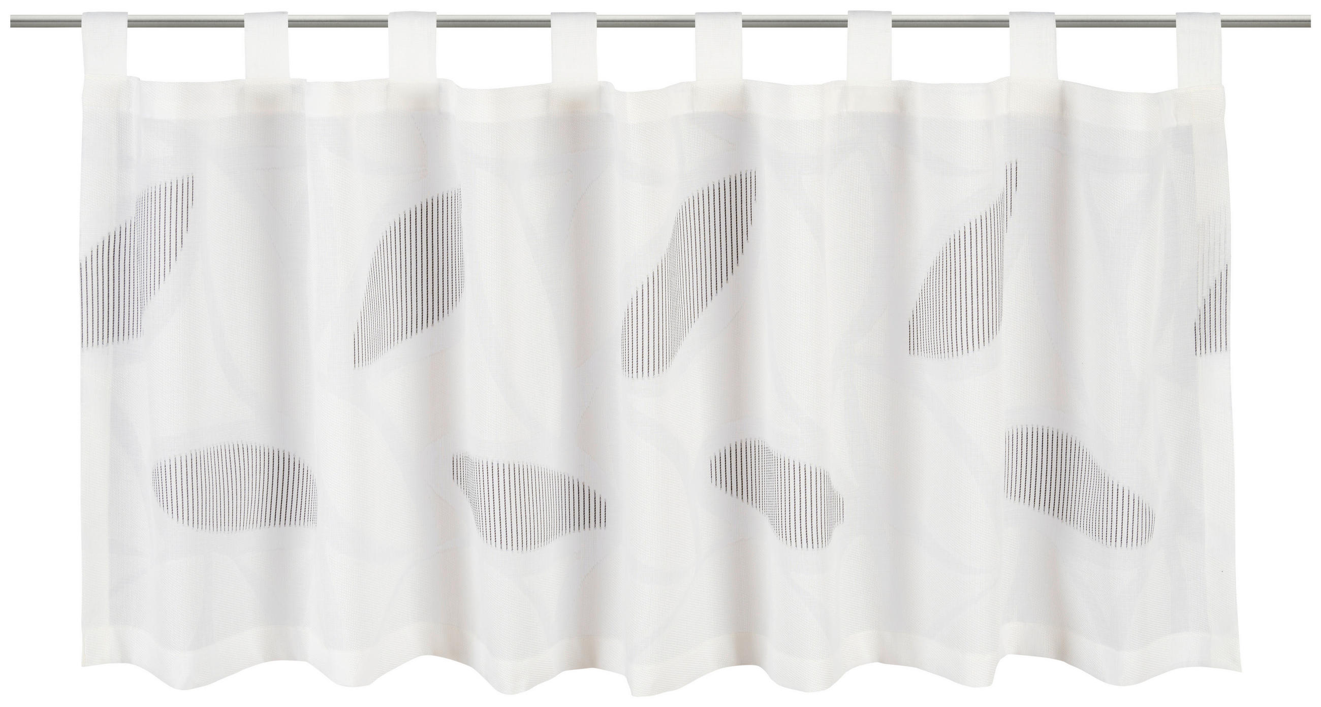 Esposa Kurzgardine Leaf Schwarz, Weiß 150x60 cm