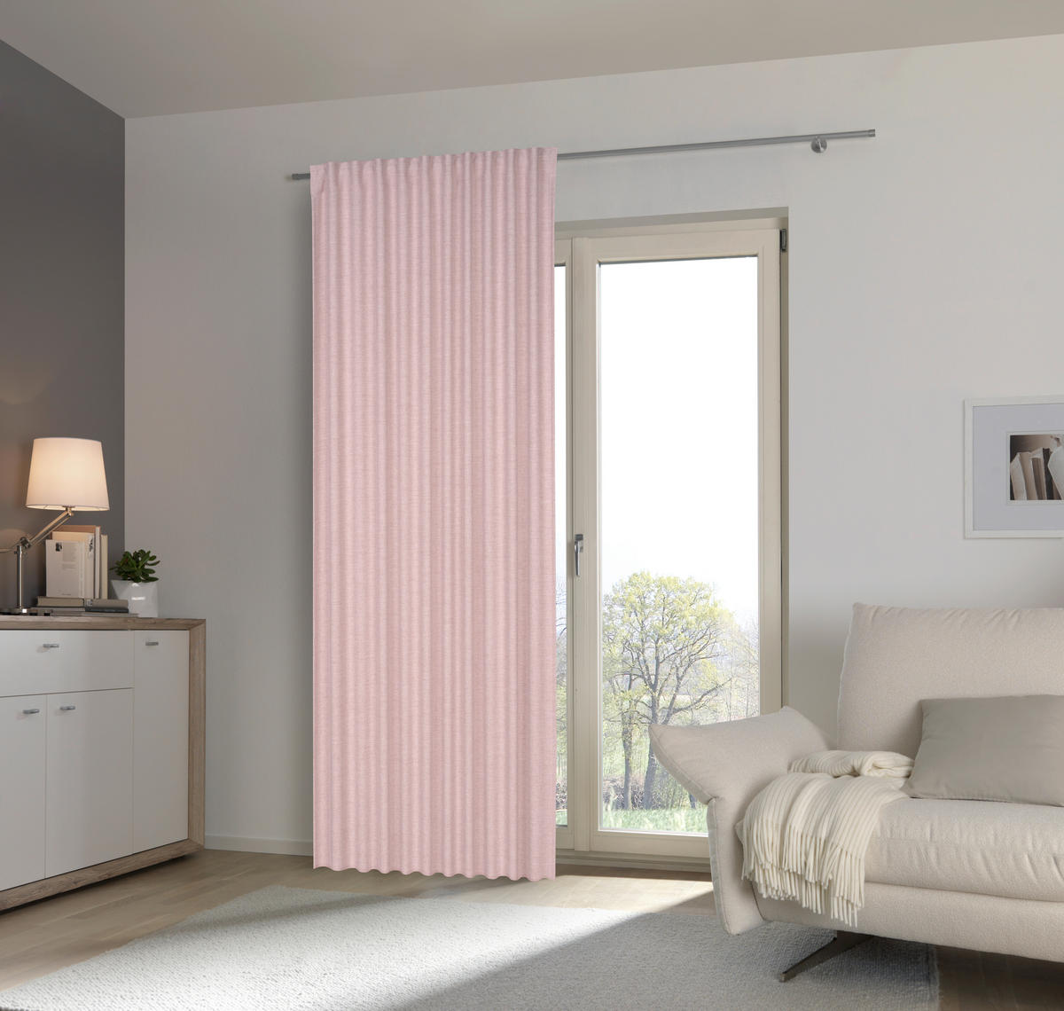 FERTIGVORHANG blickdicht  - Rosa, Basics, Textil (140/245cm) - Esposa