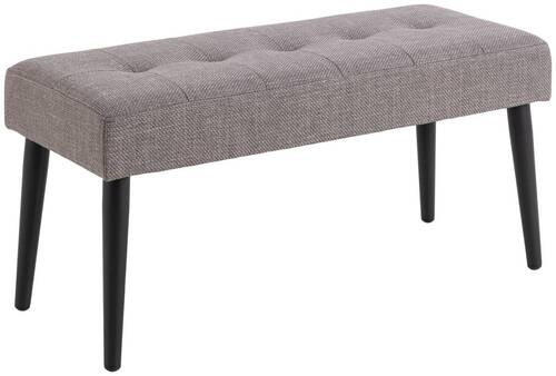 HOCKERBANK 95/45/38 cm Webstoff Braun Metall  - Schwarz/Braun, Design, Textil/Metall (95/45/38cm) - Livetastic