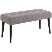 HOCKERBANK in Textil Braun  - Schwarz/Braun, Design, Textil/Metall (95/45/38cm) - Livetastic