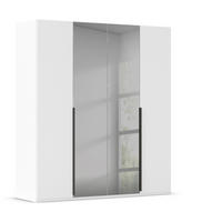 DREHTÜRENSCHRANK 201/223/61 cm 4-türig Grau, Weiß  - Graphitfarben/Weiß, Trend, Glas/Holzwerkstoff (201/223/61cm) - Novel